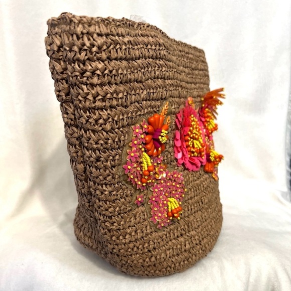 💛🩷 Viral Made In India-Handcrafted
floral beaded woven Tote bag 💛🩷NWT - Picture 4 of 11